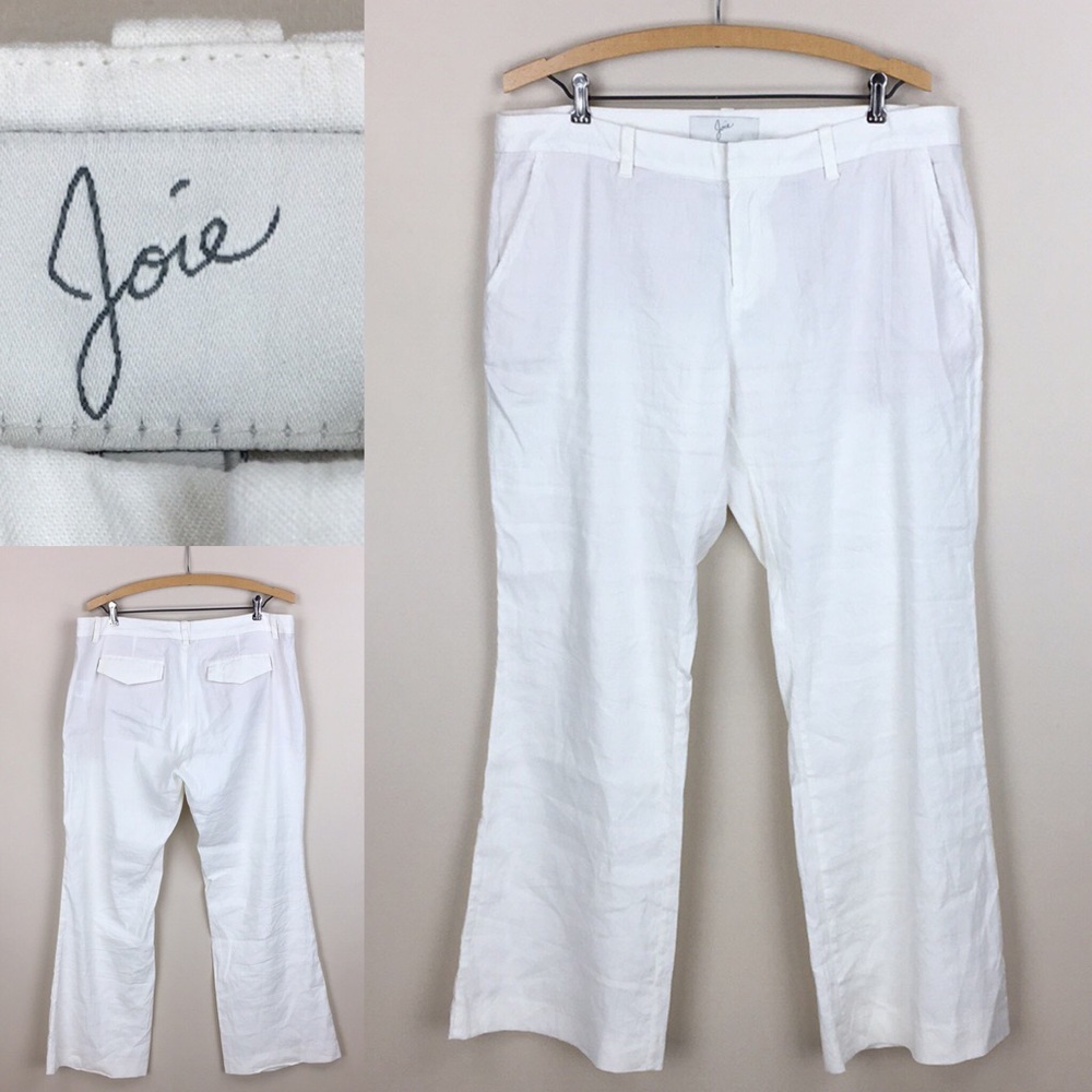 JOIE Off White Linen Blend Pants - Picture 1 of 8